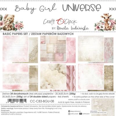 Craft O'Clock Baby Girl Universe - Basic Paper Set