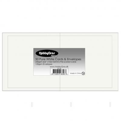 HobbyGros Storage Cards & Envelopes - Pure White