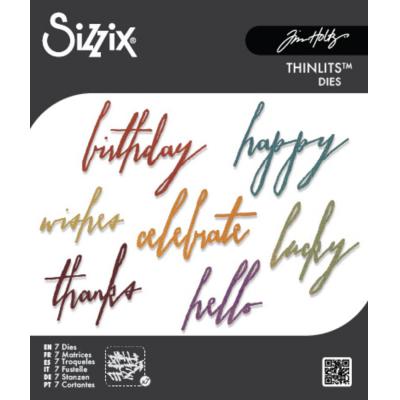 Sizzix Thinlits Die Tim Holtz - Handwritten Celebrate