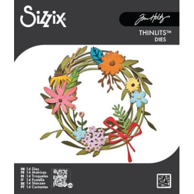 Sizzix Thinlits Die Tim Holtz - Funky Floral Wreath