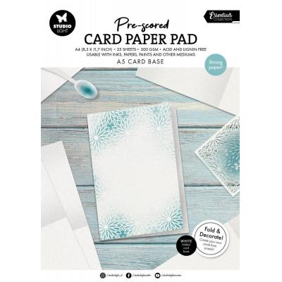 Studio Light Pre-Scored Card Paper Pad White Cards