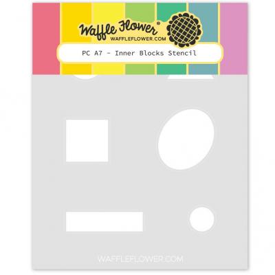 Waffle Flower Postage Collage Stencil - A7 Inner Blocks