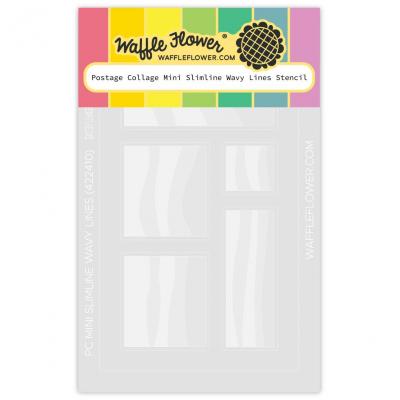 Waffle Flower Postage Collage Stencil - Mini Slimline Wavy Lines