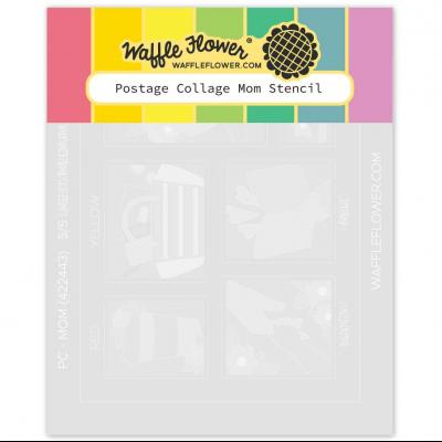 Waffle Flower Postage Collage Stencil -  Mom