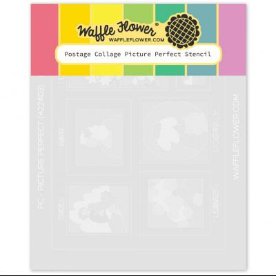 Waffle Flower Postage Collage Stencil - Picture Perfect