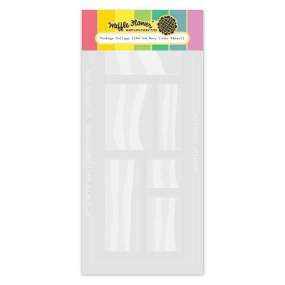 Waffle Flower Postage Collage Stencil - Slimline Wavy Lines