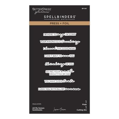 Spellbinders All My Senses Press Plate & Die Set - Sentiments