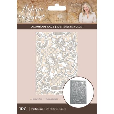 Crafter's Companion Antique Lace 3D Embossing Folder - Lace Panel