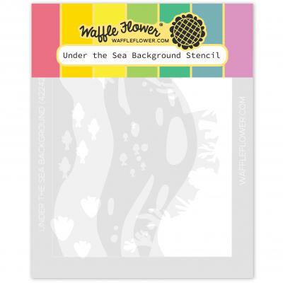 Waffle Flower Stencil - Under the Sea Background