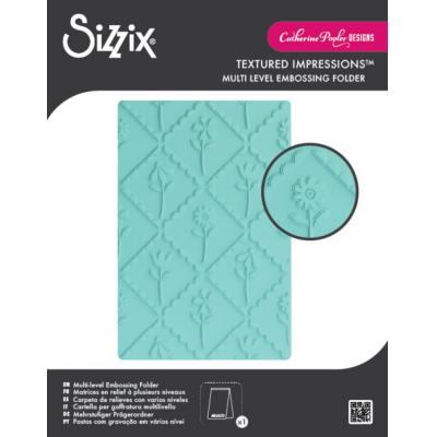 Sizzix Multi-Level Embossing Folder - Scallop Framed Florals