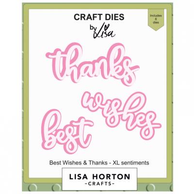 Lisa Horton Crafts XL Sentiments Dies - Best Wishes & Thanks