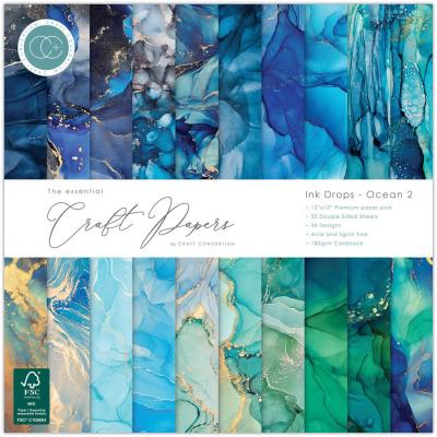 Craft Consortium Essential Paper Pad - Ink Drops Ocean 2