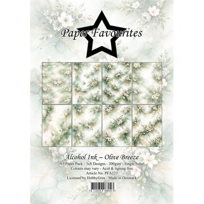 Paper Favourites Alcohol Ink Olive Breeze - Paper Pack