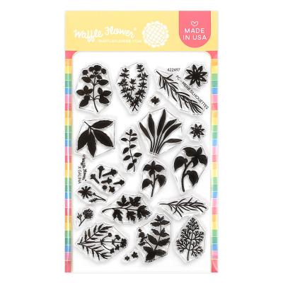 Waffle Flower Stempel - Postage Collage - Herb Silhouettes