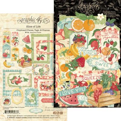 Graphic 45 Slice of Life - Chipboard Pieces, Tags & Frames