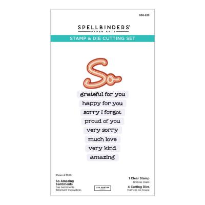 Spellbinders Summertime Clear Stamp & Die Set - So Amazing Sentiments