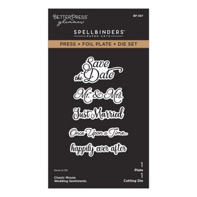 Spellbinders Classic Mouse Wedding Press Plates & Die Set - Sentiments