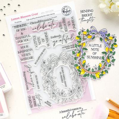 Pinkfresh Studio Sunlit Manor Stempel - Lemon Blossom Crest