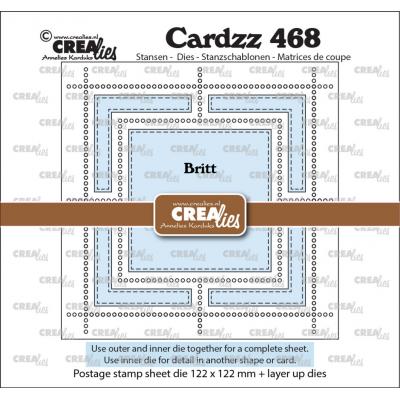 Crealies Cardzz Dies - Postage Stamp Sheet Britt (Square With Square)