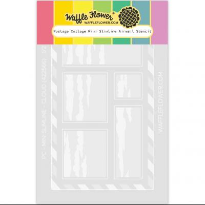 Waffle Flower Postage Collage Stencil - Mini Slimline Airmail