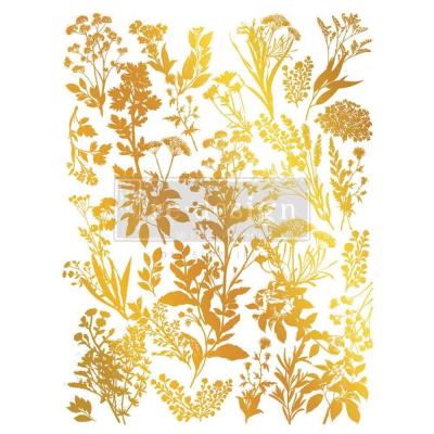 Prima Marketing Re-Design Decor Transfers - Luxe Foliage Gold Foil