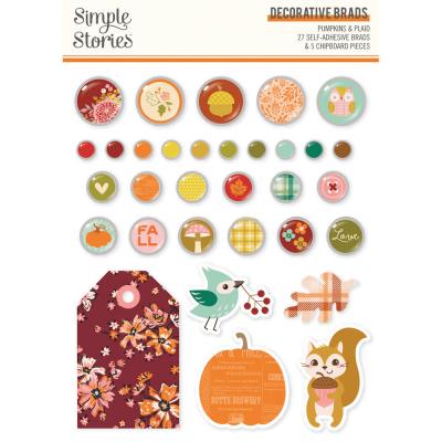 Simple Stories Pumpkins & Plaid - Decorative Brads