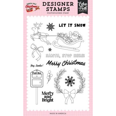 Echo Park North Pole Christmas Stempel - Santa Stop Here