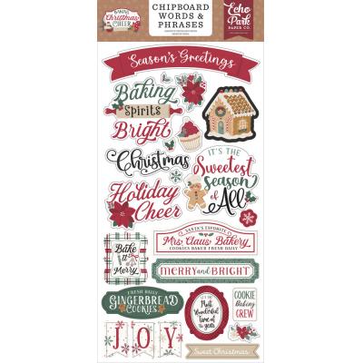 Echo Park Baking Christmas Cheer - Chipboard Word & Phrases