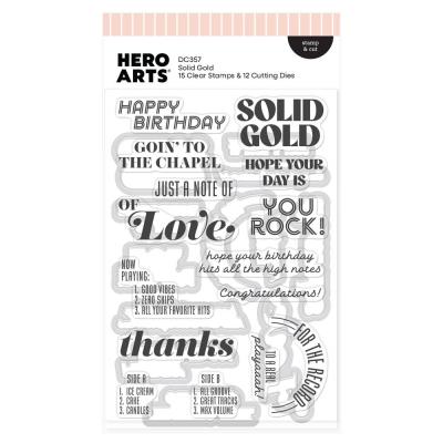 Hero Arts Vintage Vinyl Stamp & Cut - Solid Gold
