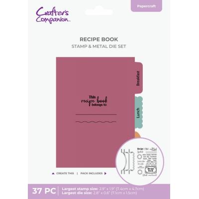Crafter's Companion Recipe Book Stamp & Die - Tabs & Recipe Sentiments