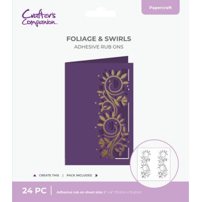 Crafter's Companion Cut In Edge Adhesive Rub Ons - Foliage & Swirls (Nachfüller)