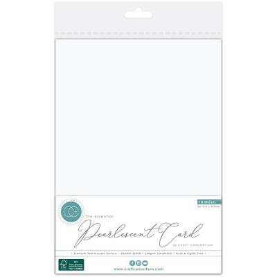 Craft Consortium The Essentials Pearlescent Card - Pearl White