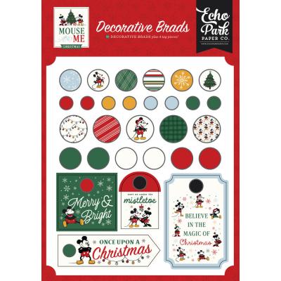 Echo Park Mouse And Me Christmas - Decorative Brads