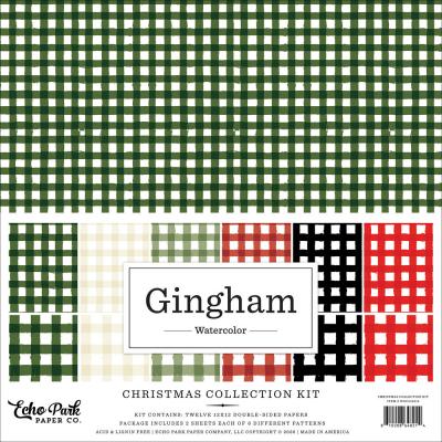 Echo Park Collection Kit - Watercolor Gingham Christmas