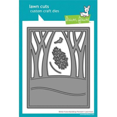 Lawn Fawn Lawn Cuts - Winter Forest Backdrop: Portrait