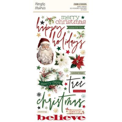 Simple Stories Simple Vintage Old-Fashioned Christmas - Foam Stickers