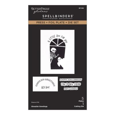 Spellbinders Midnight Mischief Press Plates & Die Set - Ghoulish Greetings
