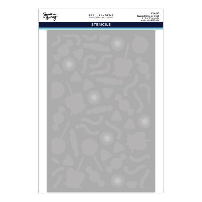 Spellbinders Simon Hurley Halloween Hugs Stencil - Layered Trick Or Treat