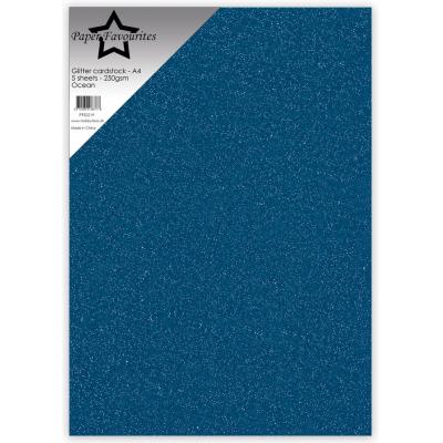 Paper Favourites Glitter Cardstock - Ocean
