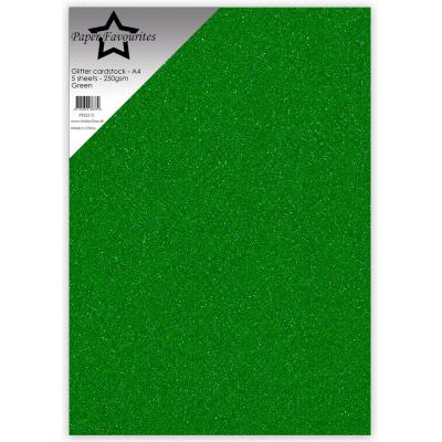 Paper Favourites Glitter Cardstock - Green