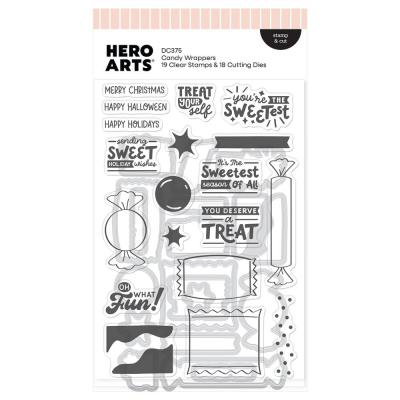 Hero Arts Beary Sweet Holiday Stamp & Cut - Candy Wrappers