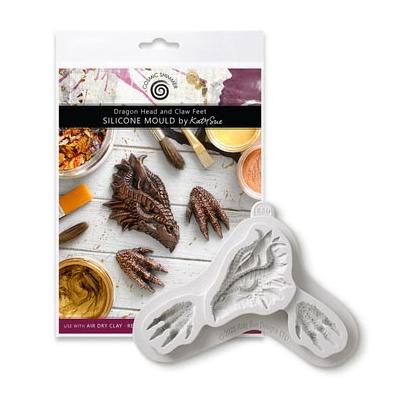 Katy Sue Designs Cosmic Shimmer Silicone Mould - Drachenkopf und Klauenfüße