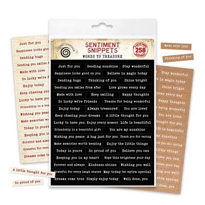 Katy Sue Designs Cosmic Shimmer Silicone Mould Words To Treasure - Sentiment Snippets