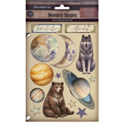 Stamperia Cosmos - Colored Wooden Shapes