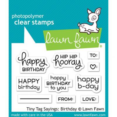 Lawn Fawn Clear Stamps - Tiny Tag Sayings: Birthday