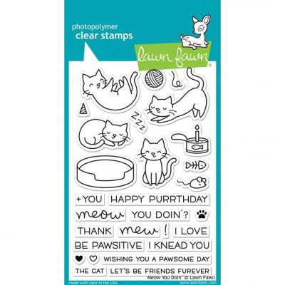 Lawn Fawn Clear Stamps - Meow You Doin'