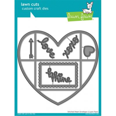 Lawn Fawn Lawn Cuts - Stitched Heart Envelope