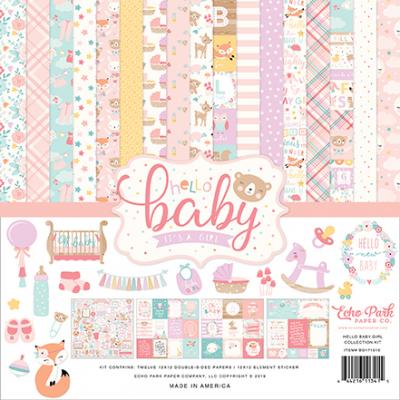 Echo Park Hello Baby Girl Designpapier - Collection Kit