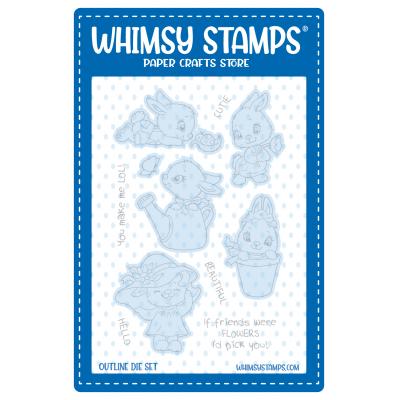 Whimsy Stamps Outlines Die Set - Bunnies in the Garden