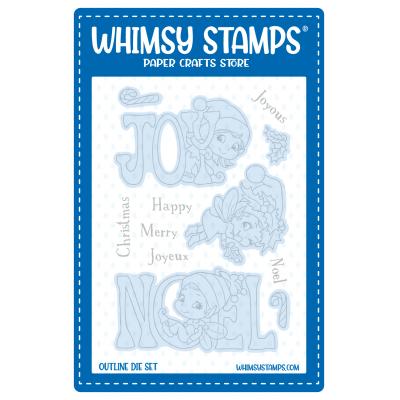 Whimsy Stamps Die Set - Christmas Greetings Fairies